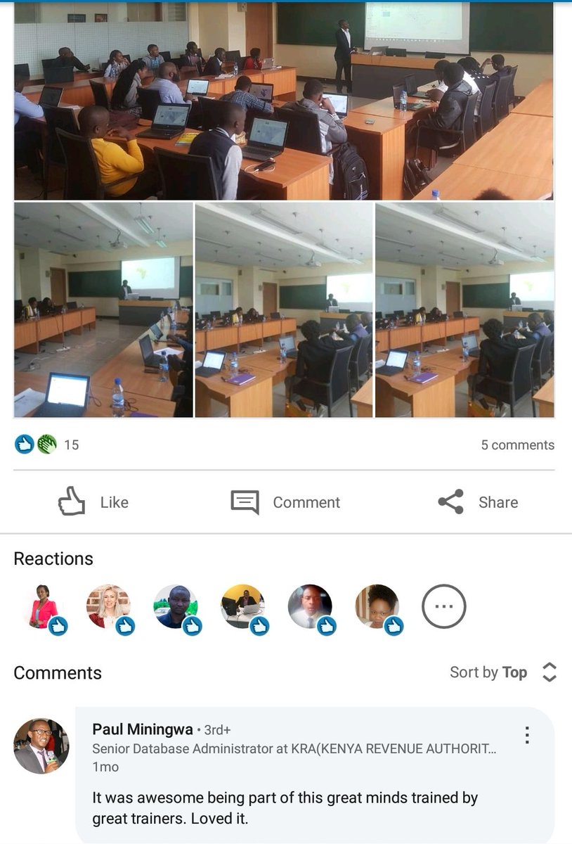 PathwaysInt's tweet photo. Another success story of corporate #training (#Tableau & #Python) delivered by #pathwaysinternational, to #NairobiHospital staff.
Our training come with success stories as feedback. Check what our trainees say. https://t.co/P8ExABf1yf