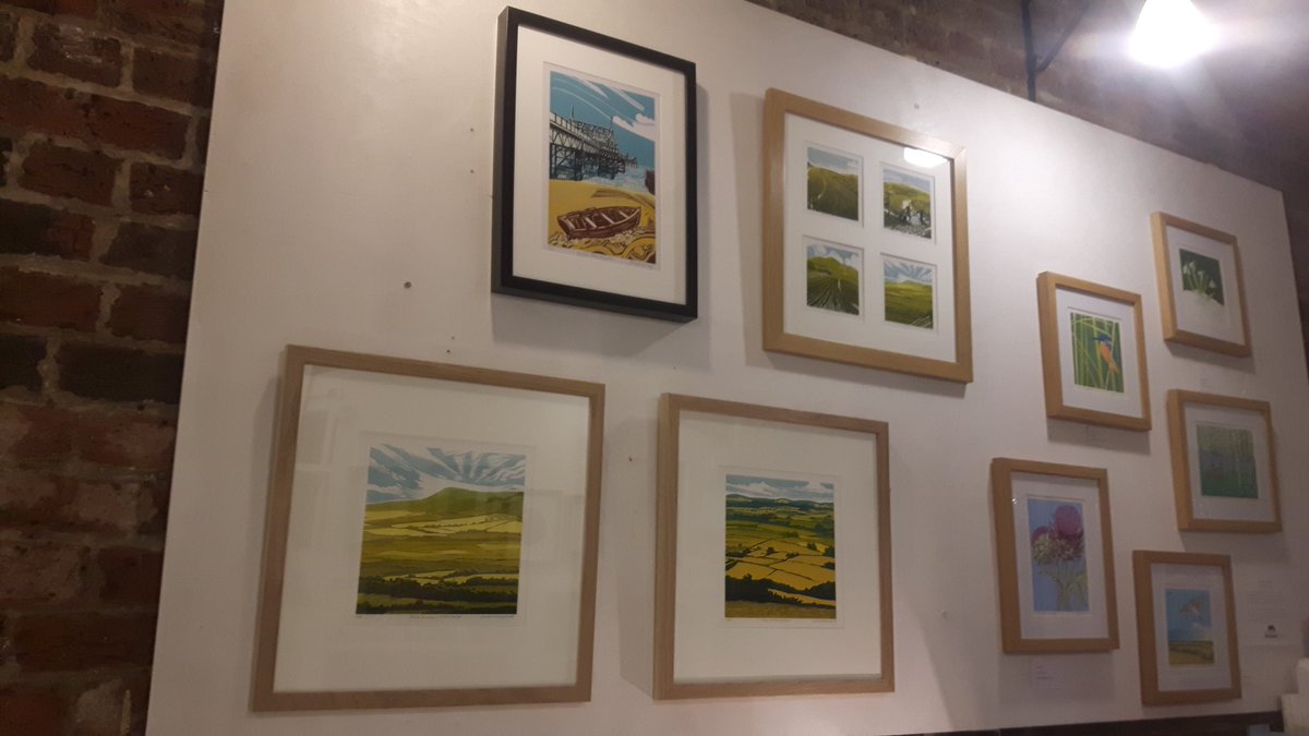 Sorrell Kinley has just delivered these beautiful landscape lino cuts. Also available in  limited giclee editions. The nostagic Palace Pier is intriguing:  deliberately Bawdenesque, though still possessing it's own energy too.