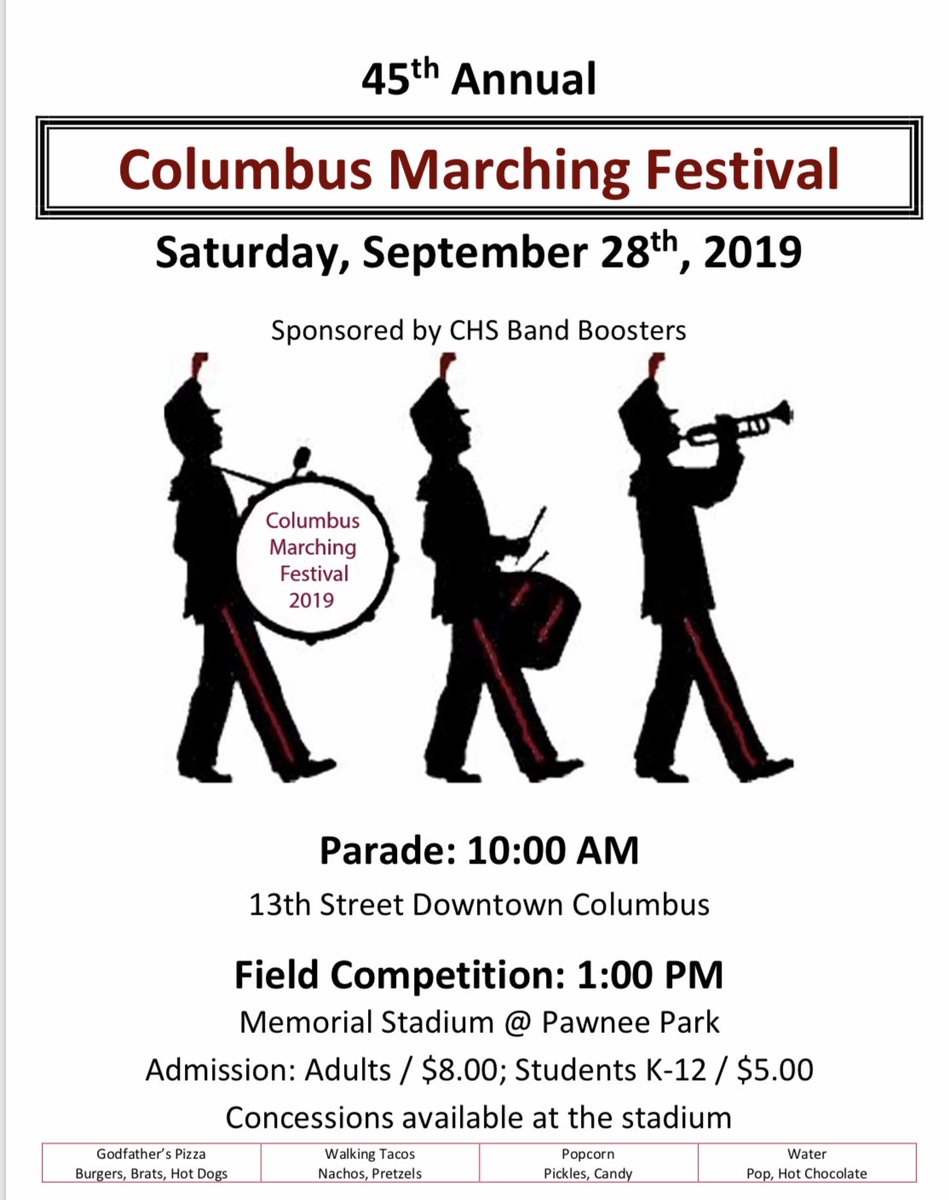 As a reminder we will be leaving for Columbus tomorrow at 7:30am. Parade at 10am and Field performance at 4pm. See the attached flier for more details. <a href="/plMonarchBands/">PL Monarch Bands</a> <a href="/FlutesPlhs/">Plhs_flutes</a>