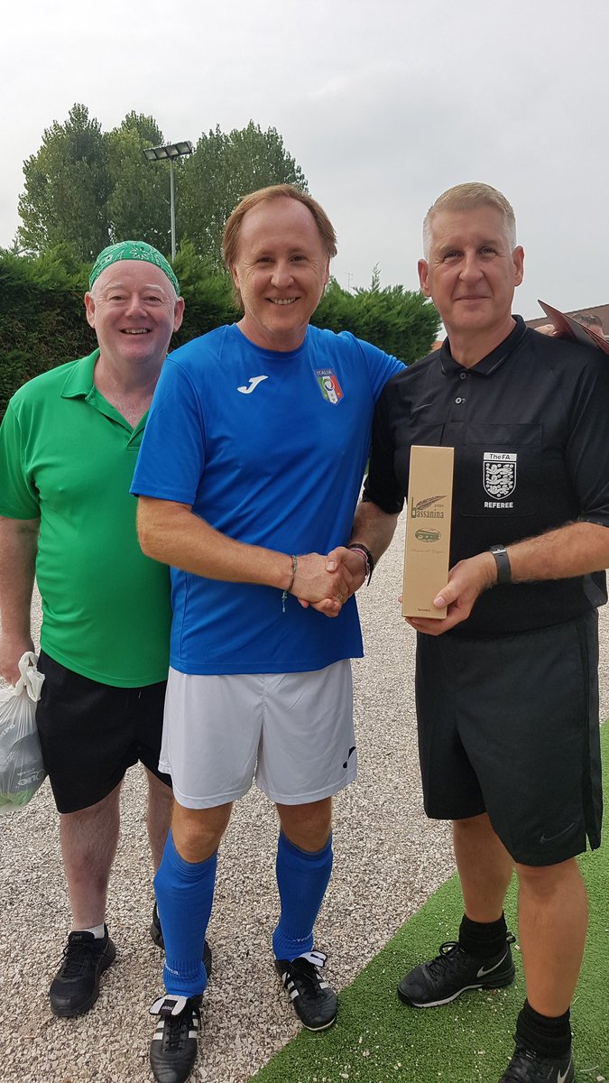 daddytheref's tweet photo. Just been presented with a bottle of grappa, referee performance of the day! @refsupportuk #lakegarda #italianmasters @WalkingFootball https://t.co/W0LGD4YwQg