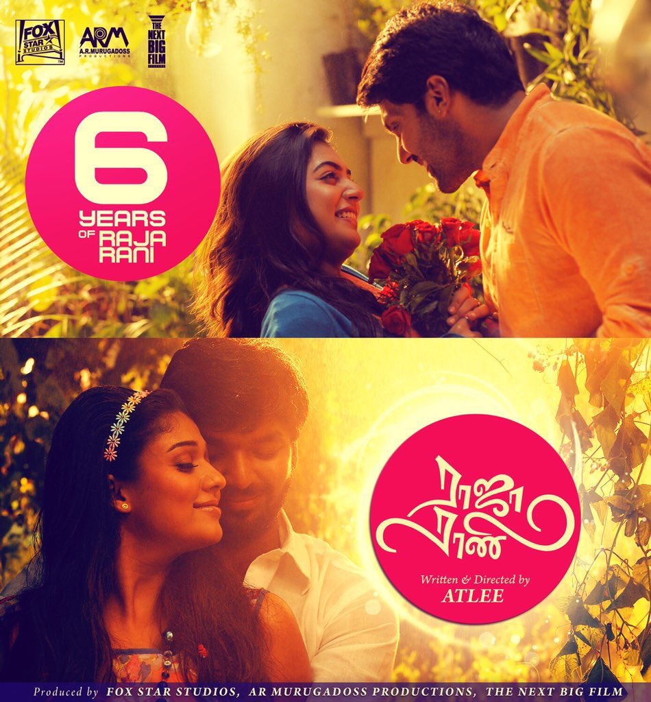 #6YearsOfRajaRani  💕There is LIFE after LOVE Failure💔
No one is made for each other👫, We need to show We are made for each other💑