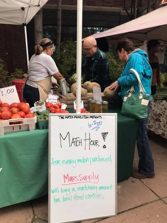 A great way to end the last day of Centennial Lakes Farmers Market with #TheMatchFoundation - Our backs are still sore from loading all those melons into the VEAP food truck ! It was a perfect evening.