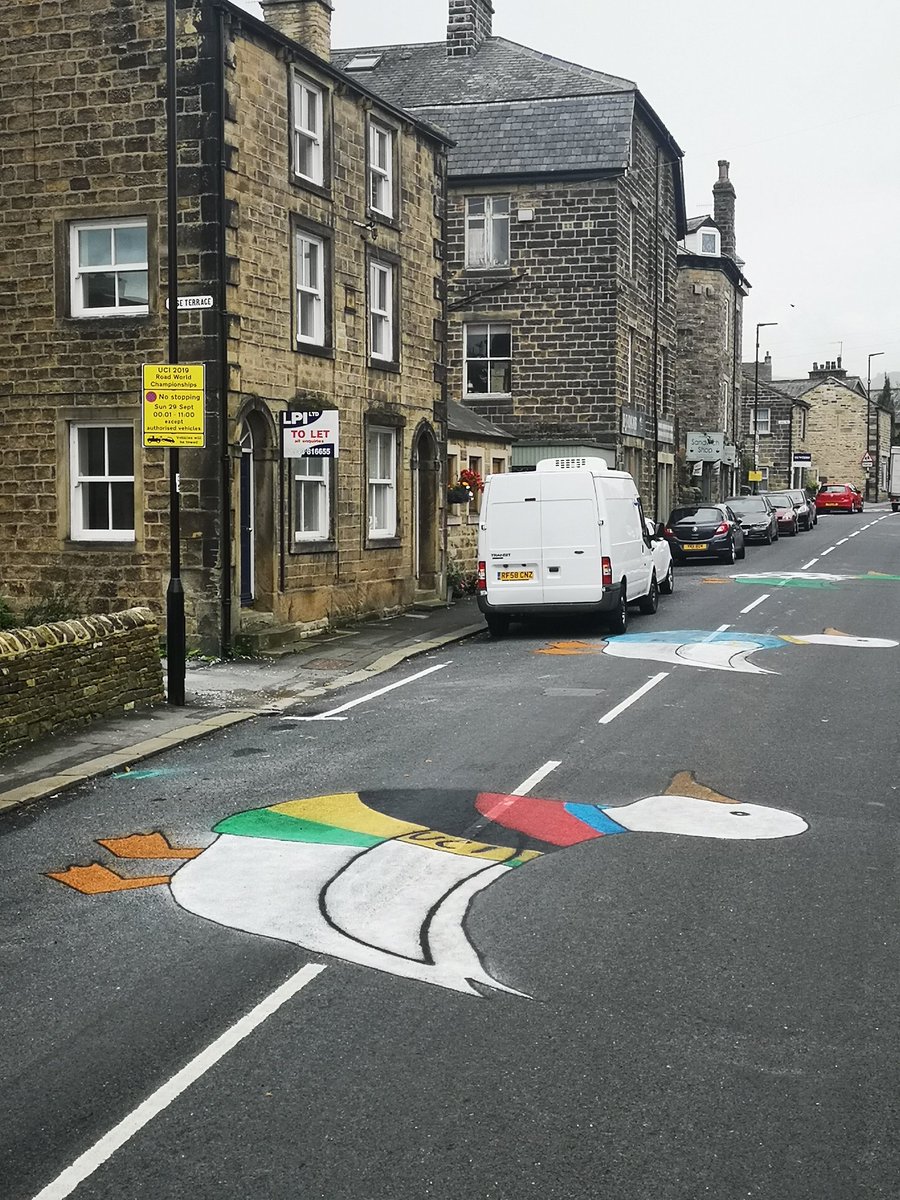 fieldsovision's tweet photo. Well it's certainly weather for ducks and luckily our next @UCI_cycling @Yorkshire2019 land art commissioned by @bradfordmdc and sited at #addingham is ........ https://t.co/i7LCdOAp1W