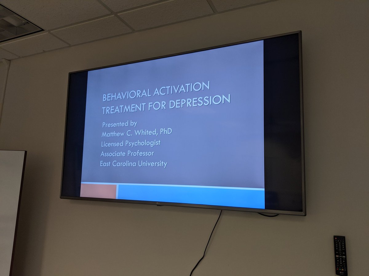 DrMattWhited's tweet photo. Happy to be doing a Behavioral Activation workshop at @MCASCPPA today. Great therapists here helping Marines and their families. #BehaviorIsMedicine. https://t.co/qdqKFPad6L
