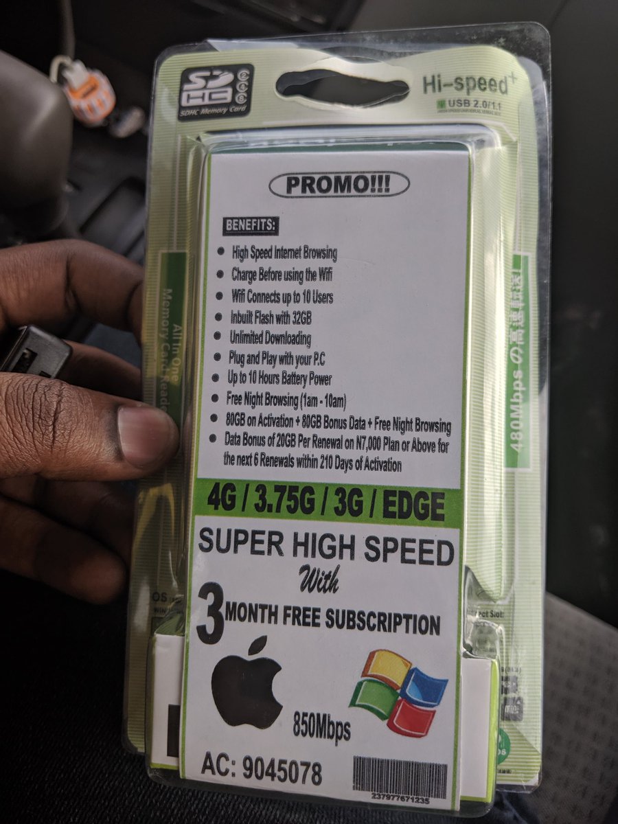 wizaj's tweet photo. Lol my Uber driver is showing me how he was conned in VI today! 

Someone walked up to him offering him a pocket WiFi router and gave him the opportunity to test. Happy with quality, he bought.

Seller was tethering his phone the whole time and sold him a card reader 😅 https://t.co/VRCsMVLZ7Z