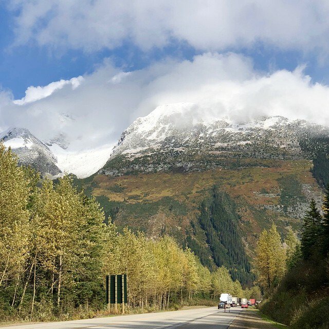 LaurieCarter_EC's tweet photo. Driving between Revelstoke and Golden yesterday for my next Emily Carr’s BC talk. Not often happy about being stopped for road construction, but this time, no complaint. 
@hellobc 
#travelwriter #travelbooks #nonfiction #biography #arthistory #writersofi… https://t.co/xUQ6HRcf0N https://t.co/8DJAFKw6KC