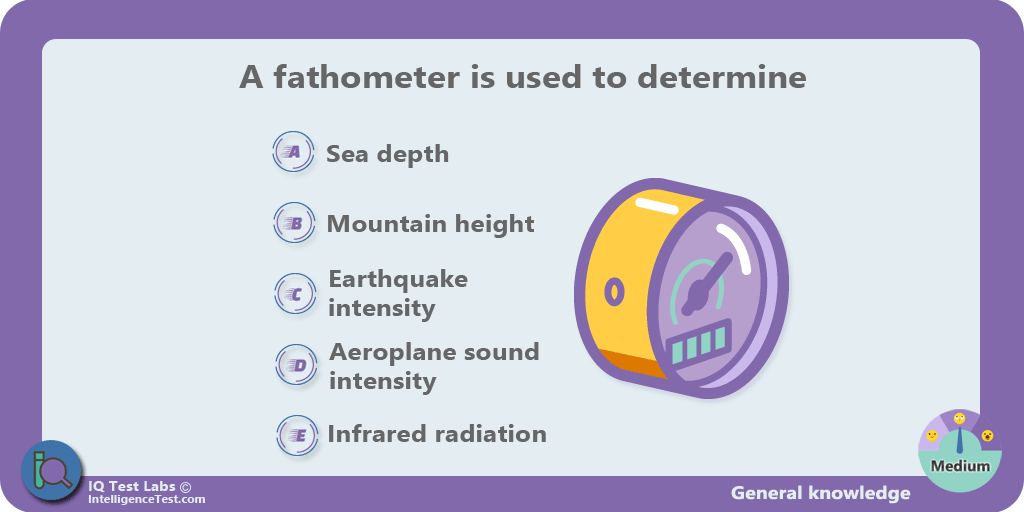 IQ Test Labs on Twitter "A fathometer is used to determine A. Sea