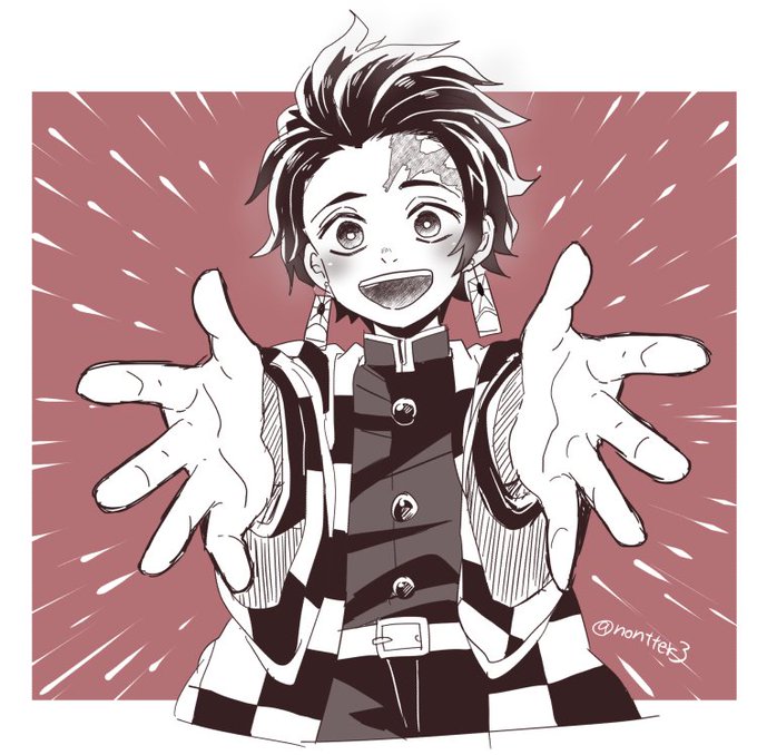 のんた◆10/19東6モ22bさんがTwitterに投稿した竈門炭治郎(鬼滅の刃)のイラスト。