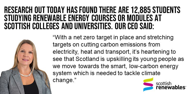ScotRenew's tweet photo. 31 further and higher education institutions in Scotland told us how many of their students are learning about renewable energy. Answer was almost 13,000. @NESCollege @UniStrathclyde @StirUni @dundeeuni @CofGCollege @CaledonianNews @FVCollege https://t.co/9WkFWIJPpg #SREF19 https://t.co/pawAEnjkmC
