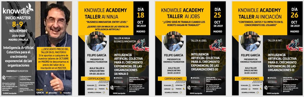 knowdler's tweet photo. 🗓 El 18/10, 25/10 y 26/10 @ (@knowdler), experto en #AI and #oldrunner #internet y CEO de #knowdleAI impartirá los talleres de «IA colectiva para organizaciones exponenciales», en #Spaces. #notelovasaperder #transformaciondigital #byKnowdler...y alguna que otra sorpresa tenemos! https://t.co/V6ZaWVrjoO