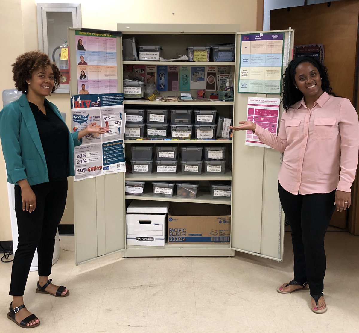 CDJamisonMD's tweet photo. Such a great opportunity to see the  care Baltimore clinics are providing to youth &amp; adolescents! These #Condom Closets are amazing! Thanks Dr. Marcell at Hopkins Harriet Lane, BCHD Healthy Teen &amp; Young Adults, &amp; BCHD Eastern clinic @BMore_Healthy @Adolescent_Hlth #STI prevention https://t.co/f5AZ8jVdNT