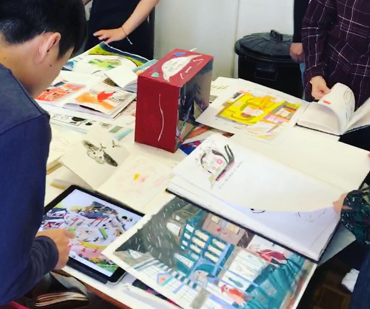 AngliaMACBI's tweet photo. This week the students graduating in 2020 went back into the studio ready to start our final part of this course. We can’t wait to share our work with you and introduce you to our talented illustrators!
#macbi #csacbi #illustrators #childrensbookillustration #graduation20 https://t.co/R8cVgNcMHY