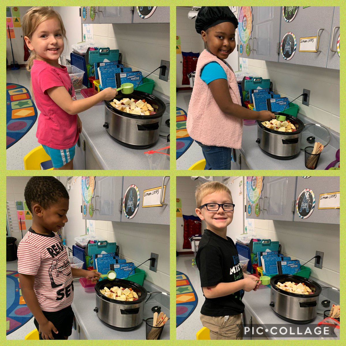 dancer567827's tweet photo. Day 5! We are celebrating Johnny Appleseedβs birthday today! Kinders have the applesauce started πππ #appleunit #winningatwatwood @WatwoodElem https://t.co/rl7l5OBqHK