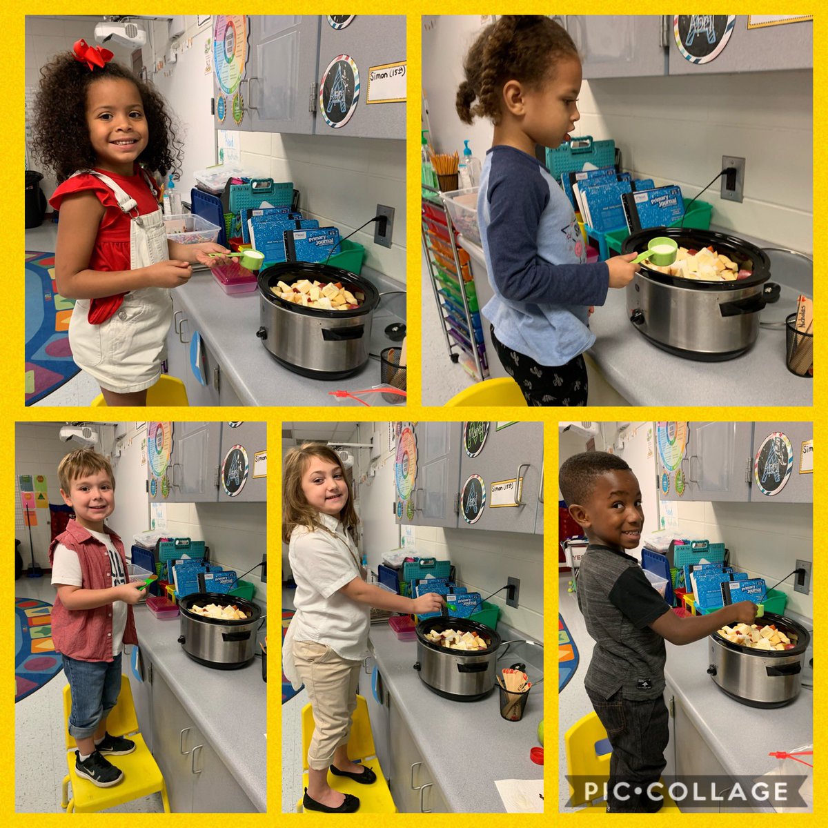 dancer567827's tweet photo. Day 5! We are celebrating Johnny Appleseedβs birthday today! Kinders have the applesauce started πππ #appleunit #winningatwatwood @WatwoodElem https://t.co/rl7l5OBqHK