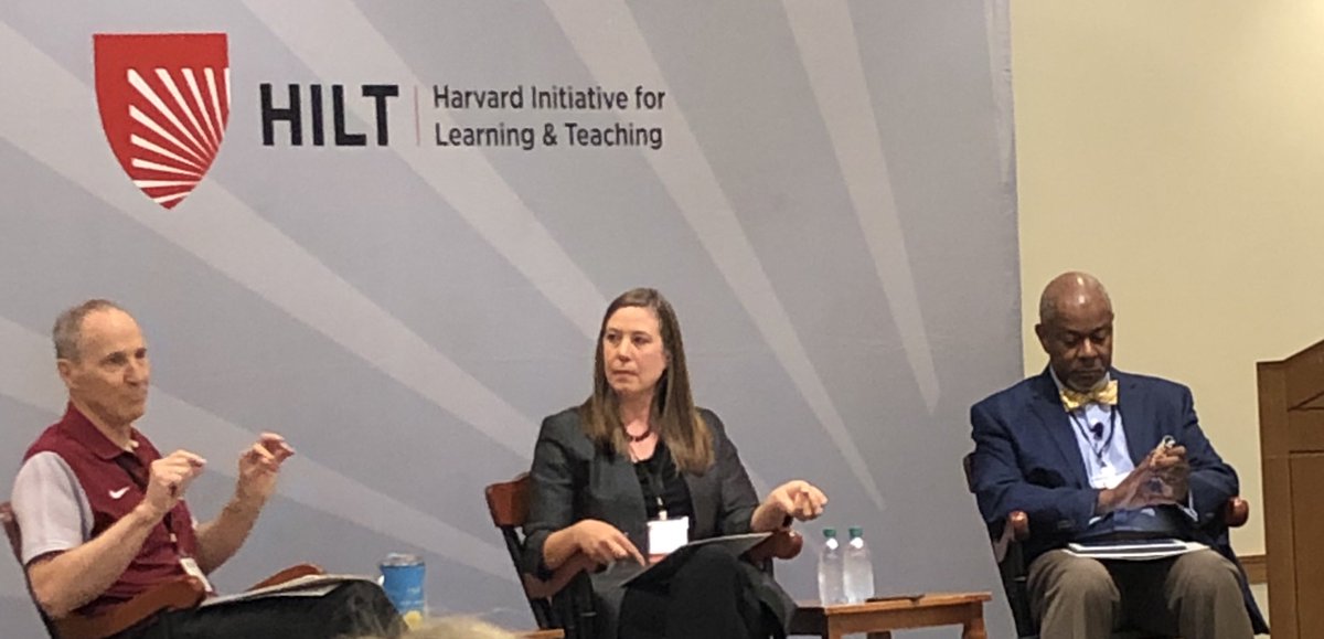 Kiernan_Mathews's tweet photo. Eight years of #hiltconf @HarvardHILT and it continues to delight: the opening panel features a world-class musician-educator (Cecil Adderly @BerkleeCollege) & an elite athletic coach (@harvardsquash‘s Mike Way) revealing their discoveries on #peerlearning. #interdisciplinarity https://t.co/jo6AHKJGVn