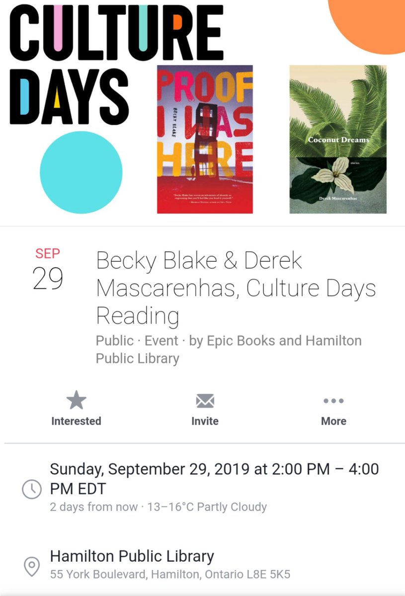 #Hamilton! This Sunday at 2pm I'll be chatting with @beckyblake_ and @GirlCanCreate from @epic_books at the central branch of the @HamiltonLibrary facebook.com/events/6473617…