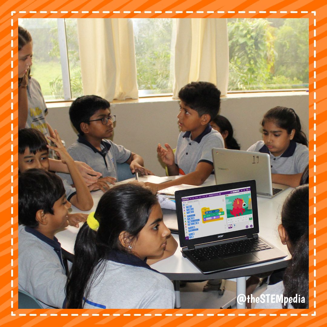 theSTEMpedia's tweet photo. Students at GEMS Genesis Internation School (GGIS) having fun in a #codeavour2019 coding Bootcamp organized by STEMpedia and Robofun Lab.
To find out more and participate, visit https://t.co/xC8rje9iKu
#codeavour #sustainabledevelopmentgoal #codingforkids #PictoBlox #theSTEMpedia https://t.co/n9qXEFzyL8