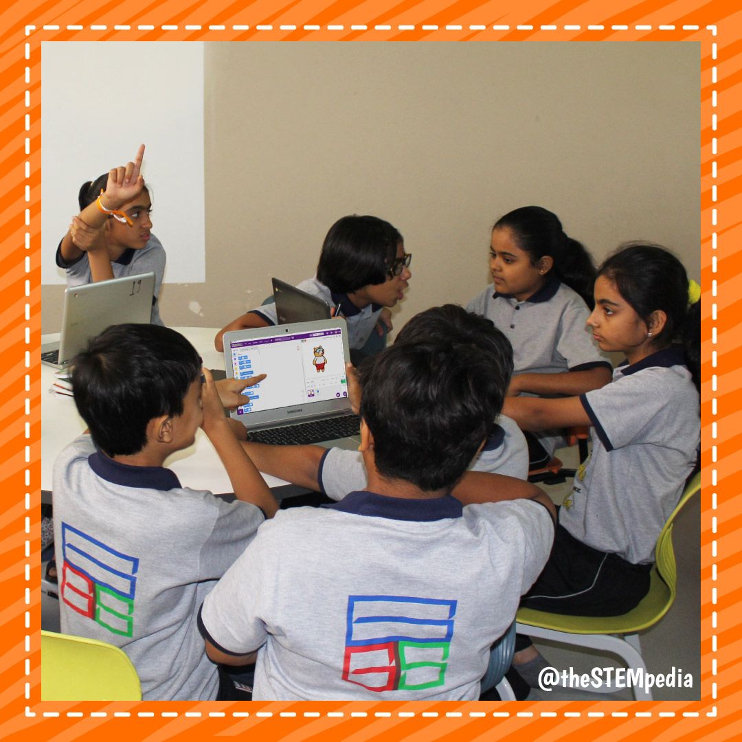 theSTEMpedia's tweet photo. Students at GEMS Genesis Internation School (GGIS) having fun in a #codeavour2019 coding Bootcamp organized by STEMpedia and Robofun Lab.
To find out more and participate, visit https://t.co/xC8rje9iKu
#codeavour #sustainabledevelopmentgoal #codingforkids #PictoBlox #theSTEMpedia https://t.co/n9qXEFzyL8