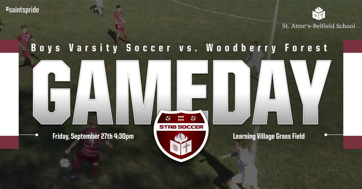 STAB_Soccer's tweet photo. Varsity Boys at home today to take on Woodberry Forest in another VA Prep League match up. Kickoff at 4:30pm on the Learning Village grass pitch....Let's go Saints! @CBS19Sports @NBC29 @scrimmageplay @CvilleVarsity @STABathletics https://t.co/8J9iYKyN8y