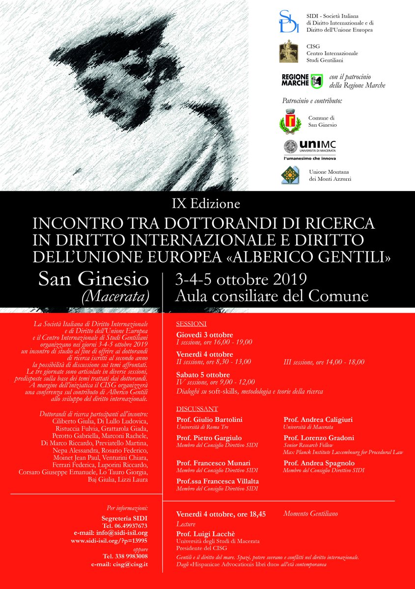 SIDIorg's tweet photo. @SpagnAndrea @BartoliniGiulio @lorenzo_gradoni @RegioneMarcheIT @UniMC @BajGiulia @RicoGentiliman Incontro tra #dottorandi di ricerca in #dirittointernazionale e diritto #UnionEuropea #AlbericoGentili #SanGinesio #3_5ottobre2019 @SIDIorg https://t.co/OfciQMJtuX https://t.co/D4vUbUUb4a https://t.co/dFTEcSsVdT https://t.co/p0tzTeRlrd