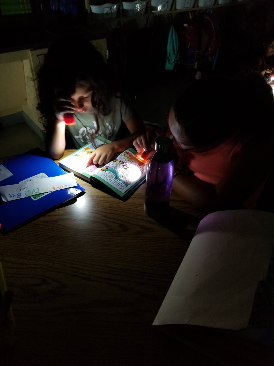 MsGrayCFB's tweet photo. Dark photos, but engaged readers! Today is our last day of Unit 1, so we are celebrating with some Flashlight Reading! #Room607 #ThompsonReads #ThompsonIsExcellence https://t.co/LRKmEawWlS
