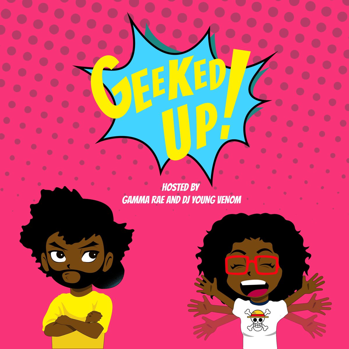 GeekedUpJxn's tweet photo. Blerd Announcement 🚨🚨🚨!!!
We have a dope new logo that was designed by the talented @ari_wall She captured our personalities perfectly 🤣. Thank you so much! Y’all go check out her work. #geekeduppodcast #geekedupjxn #601geeks #logodesinger #artwork #supportblackartists https://t.co/S0k9tMTzn7