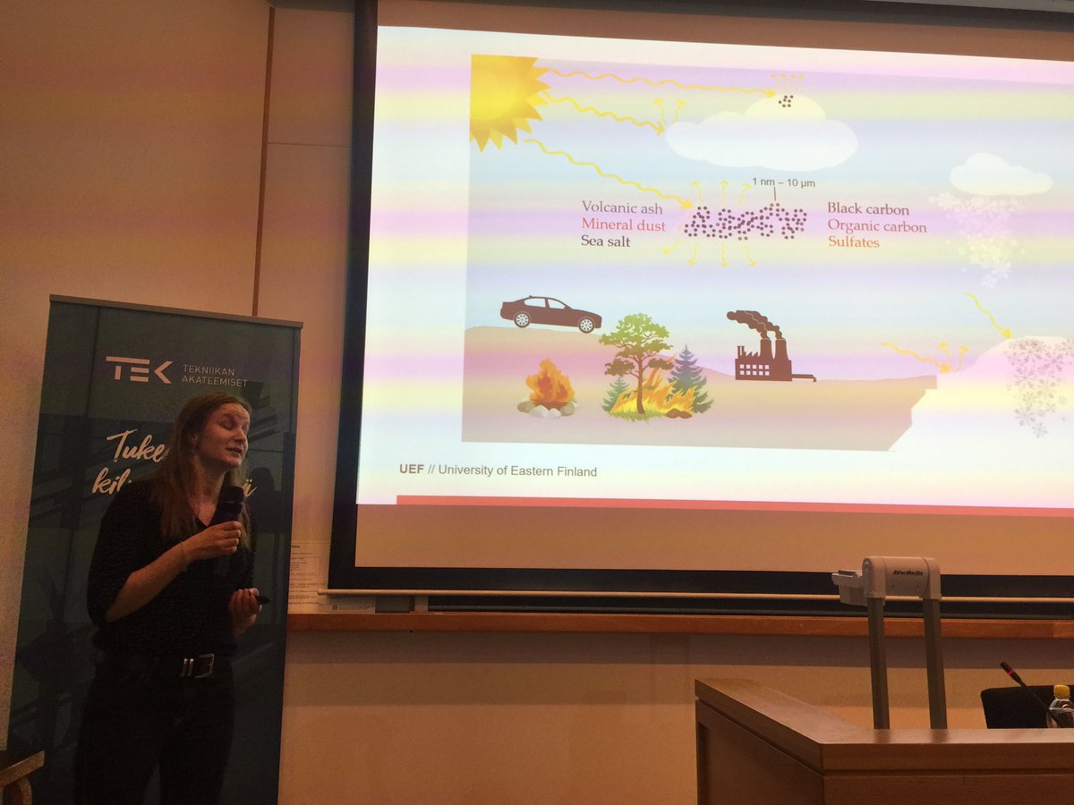 TekTuula's tweet image. @TuuliMiina now presenting her interesting career in the field of aerosols and their impact in climate #techforclimate