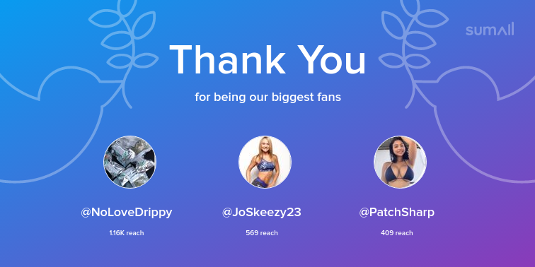 SmoovNLMB's tweet image. Our biggest fans this week: NoLoveDrippy, JoSkeezy23, PatchSharp. Thank you! via sumall.com/thankyou?utm_s…