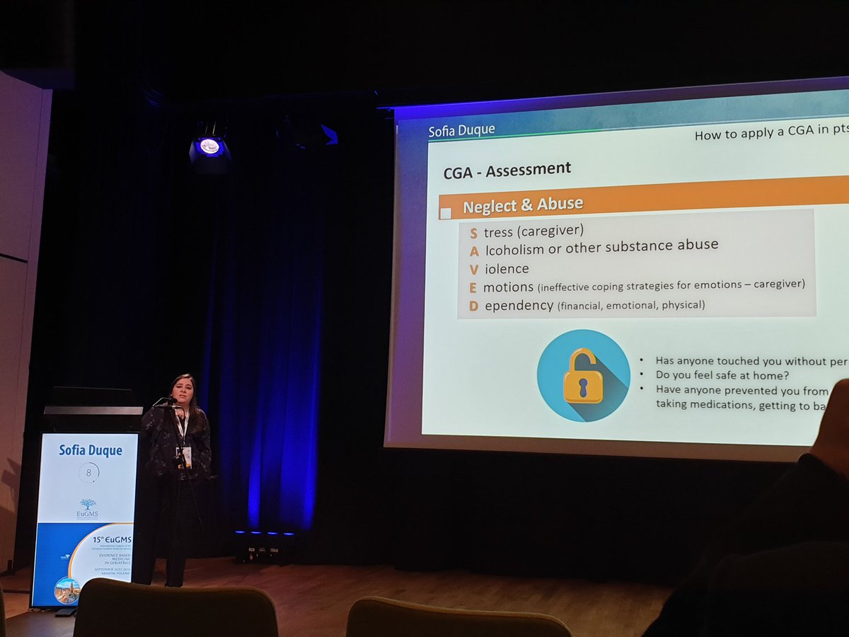 ESreporter's tweet photo. @EuGMSSociety #EuGMS2019 Great session about #CGA by Sofia Duque, Aline Mendes and Karolina Piotrowicz #oncology #Cognitive impairment #disability #geriatric #medicine #Congress https://t.co/T8tGbbun2E