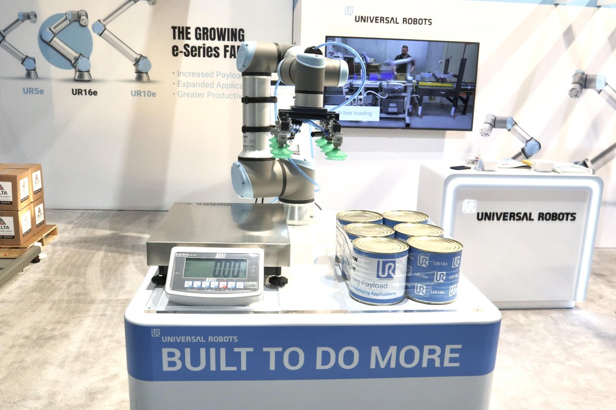 Universal_Robot's tweet photo. It's a wrap! Thanks to all our booth visitors at @packexposhow this week! Did you meet our UR16e? Learn more here! --> https://t.co/0UP9TnxVLH  #PackExpo #BuiltToDoMore https://t.co/ZBZ15GZwtH