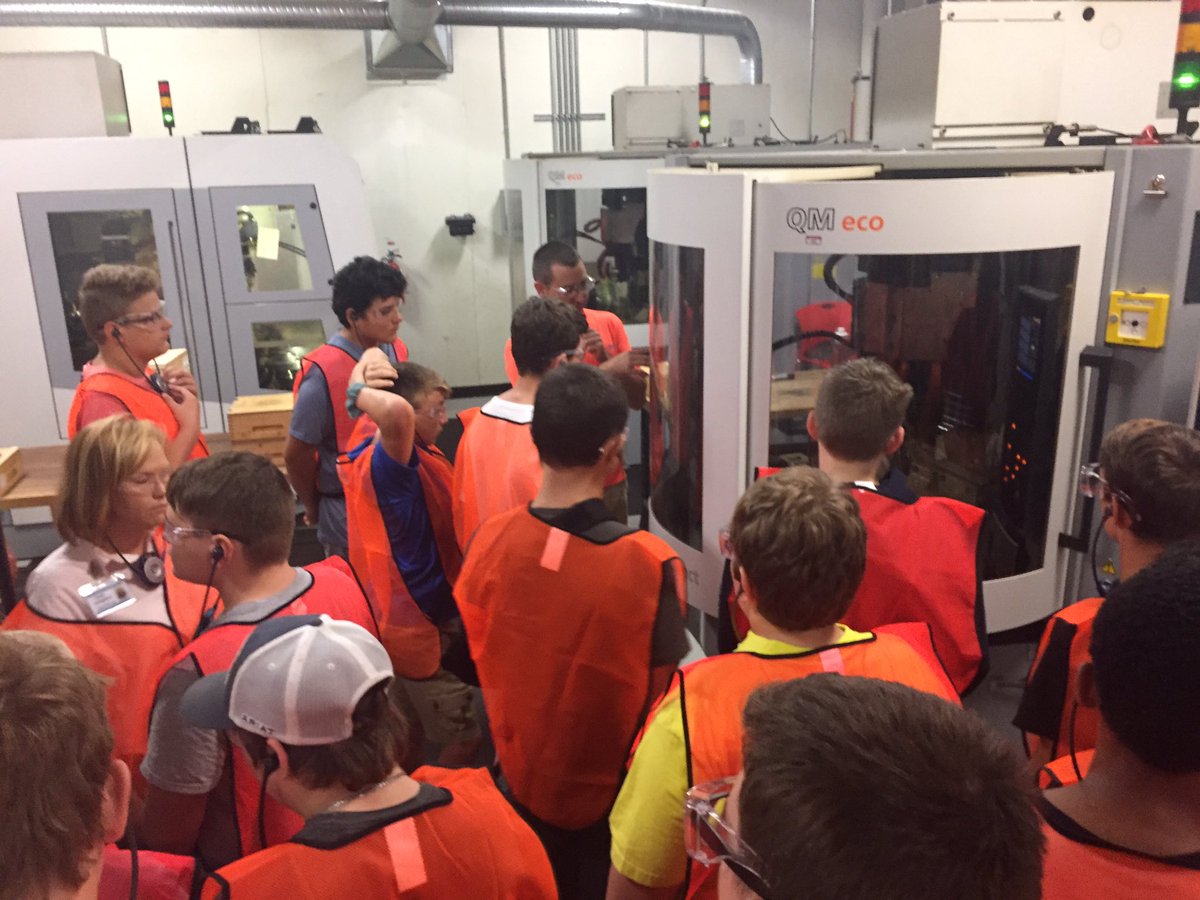 MFG Day great tour for ATMS 8th graders learning about Mohawk Industries. #cte#AFM#careerexploration