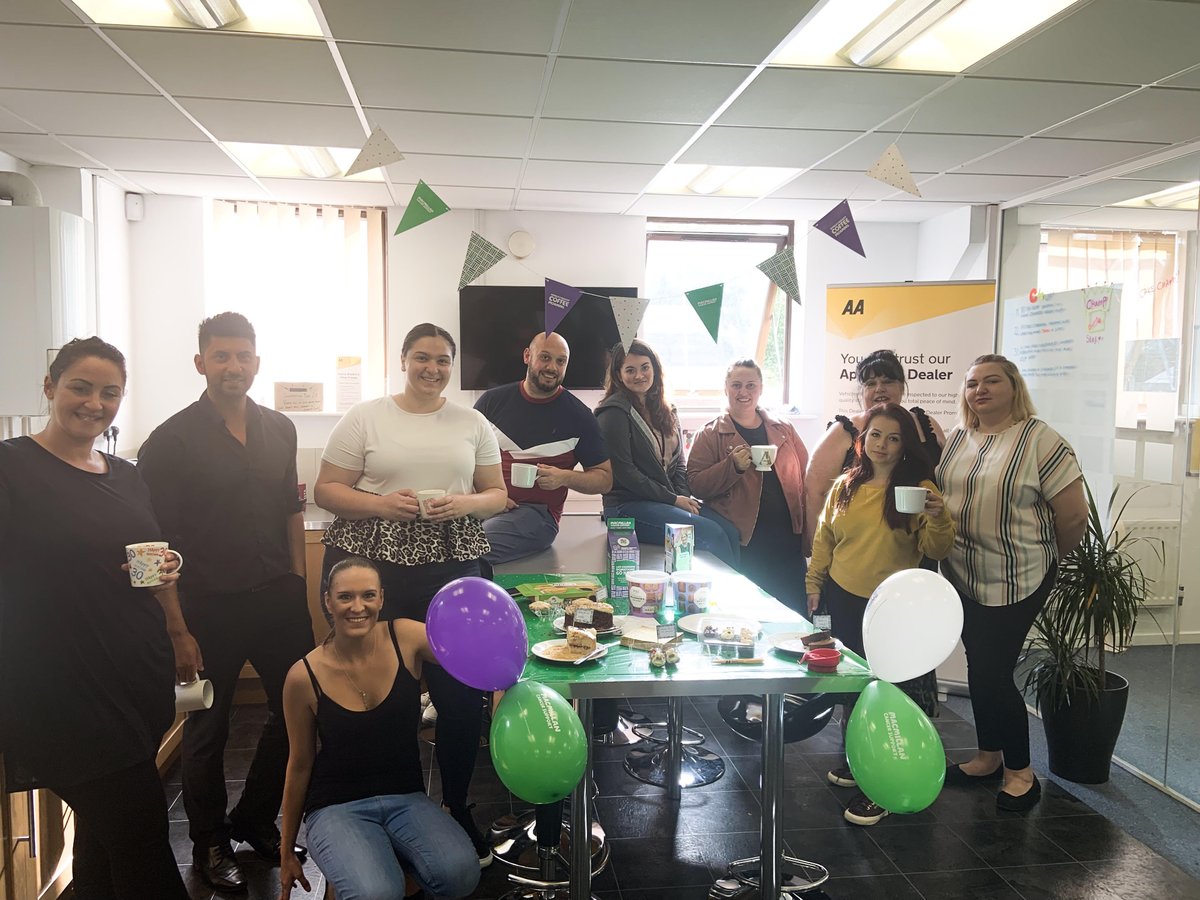 TheAACars's tweet photo. We love doing our bit to support charities at The #AACars.
This morning our team got together to support @macmillancancer taking part in the national @macmillancoffee with lots of 🍰 & games while raising money for a great cause.
#MacMillanCancerResearch #MacMillanCoffeeMorning https://t.co/4uf2whzfHn