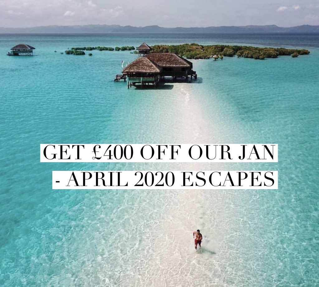 The biggest and last sale of the year.
- Get £400 OFF any Jan - April 2020 escapes. 
- Get a free branded top &amp; water bottle.
- One winner will be selectet to receive 50% OFF their next escape (excludes Maldives).
- Use code (EndlessSummer) #AdventureTravel #ActiveAdventures