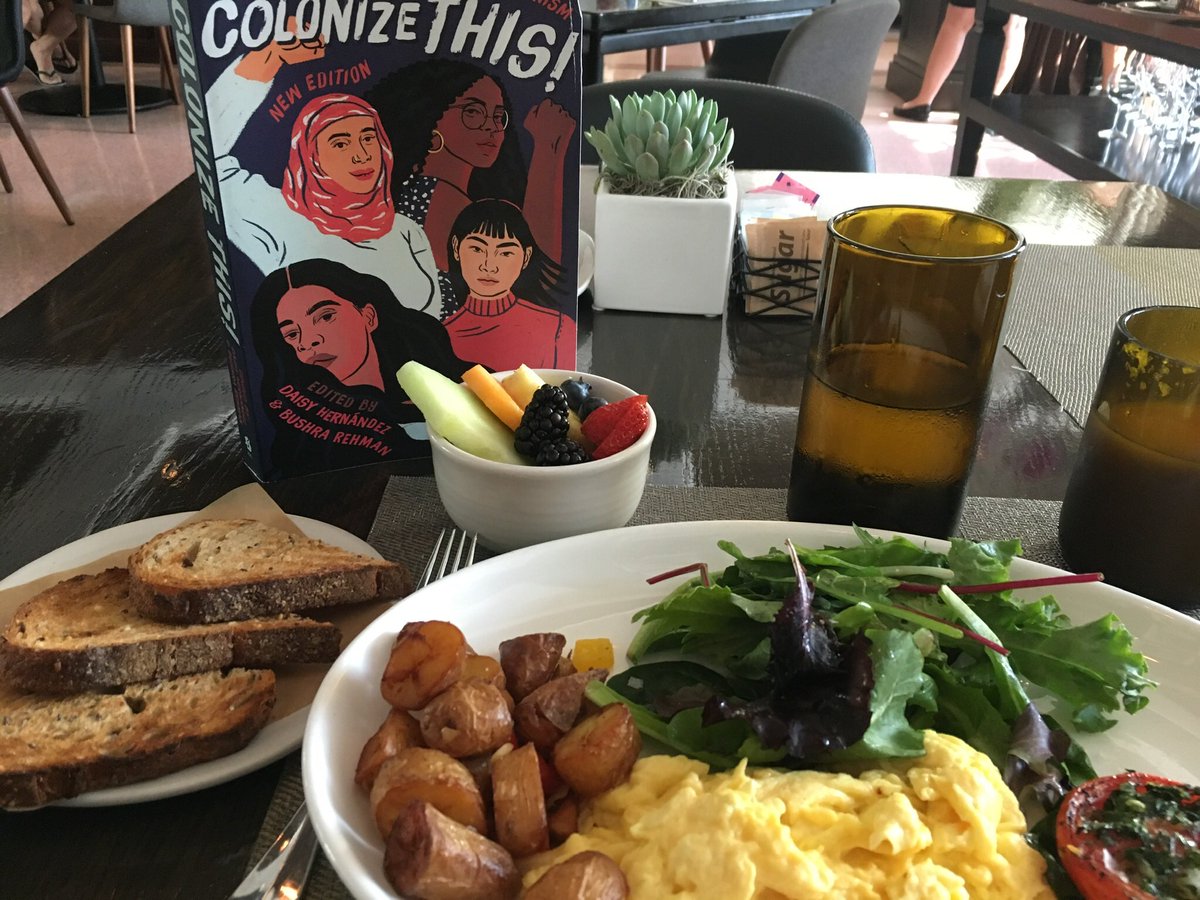 daisyhernandez's tweet photo. What’s your feminist breakfast? Join us tomorrow Saturday 5pm @BooksandBooks coral gables for talk about #colonizethis with @andreactually and intro by the brilliant @patricia_engel https://t.co/5YQwZdVIdn
