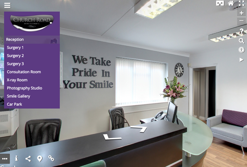 Putting the patient at ease in dentistry is an important consideration and getting to see the dental practice before visiting in person can help the whole experience  #virtualtour #orthodontist #dentist #medical #stockport 

360spin.com/church-road-de…