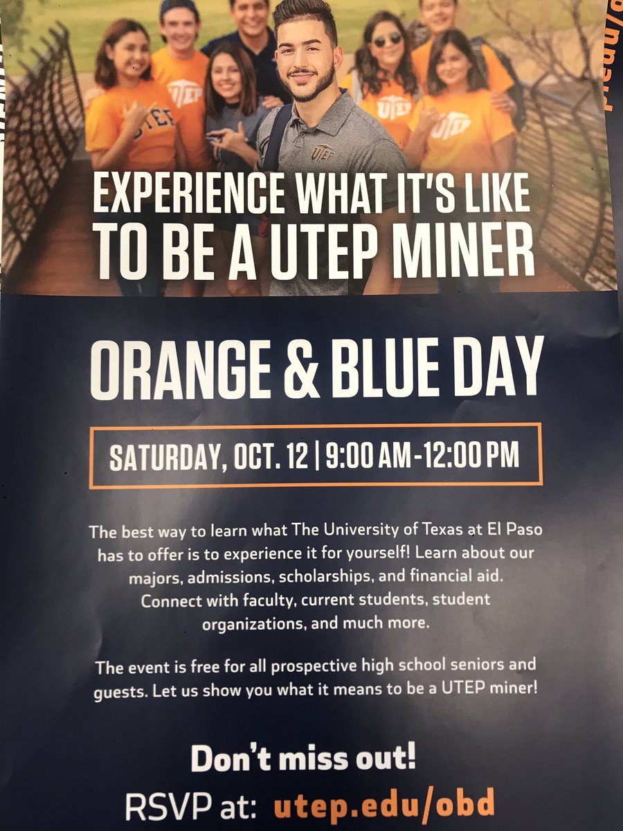 CounselorMECHS's tweet photo. Great way to find out what it means to be a UTEP Miner! #TeamSISD #mechspride #PhoenixFamily #endlessopportunities #FirstandBest https://t.co/vf6DLVnm8w