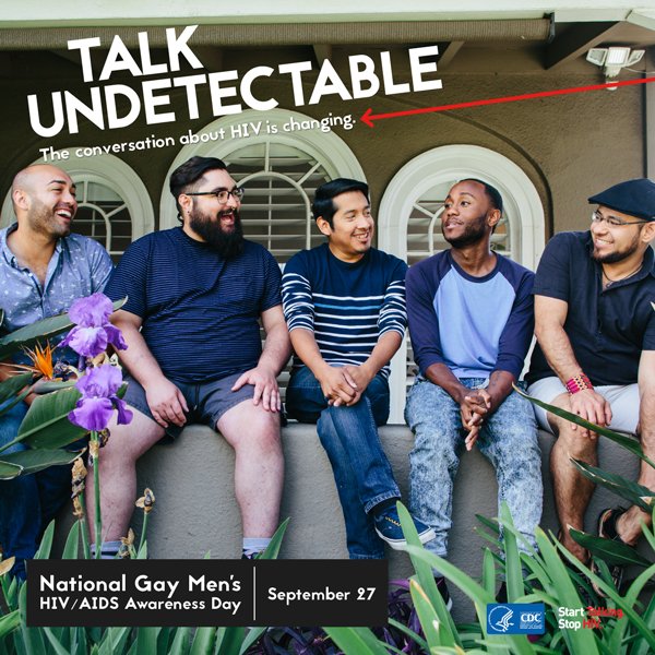 Today is National Gay Men's HIV/AIDS Awareness Day. In 2008 the National Association of People with AIDS launched this observance day to recognize the disproportionate impact of the epidemic on gay men. #UequalsU #NGMHAAD, #TalkPrEP, #TalkUndetectable