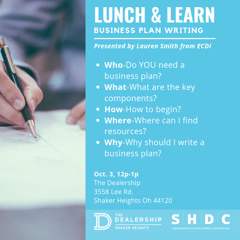 Dealership_SH's tweet photo. If you're looking for some guidance with business plan writing, please join us next week while Lauren Smith from ECDI Northern Ohio explains the Who, What, How, Where and Why of business plans. Oct.3 12pm-1pm
https://t.co/DzPDaEodlz https://t.co/rBDArreS9u
