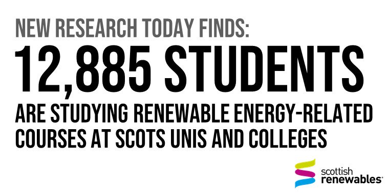 ScotRenew's tweet photo. 31 further and higher education institutions in Scotland told us how many of their students are learning about renewable energy. Answer was almost 13,000. @ThinkUHI @SRUC @SLCek @dundee_angus @GKCollege @UofGlasgow @edinburghcoll https://t.co/9WkFWIJPpg #SREF19 https://t.co/qNl1jb0BO8