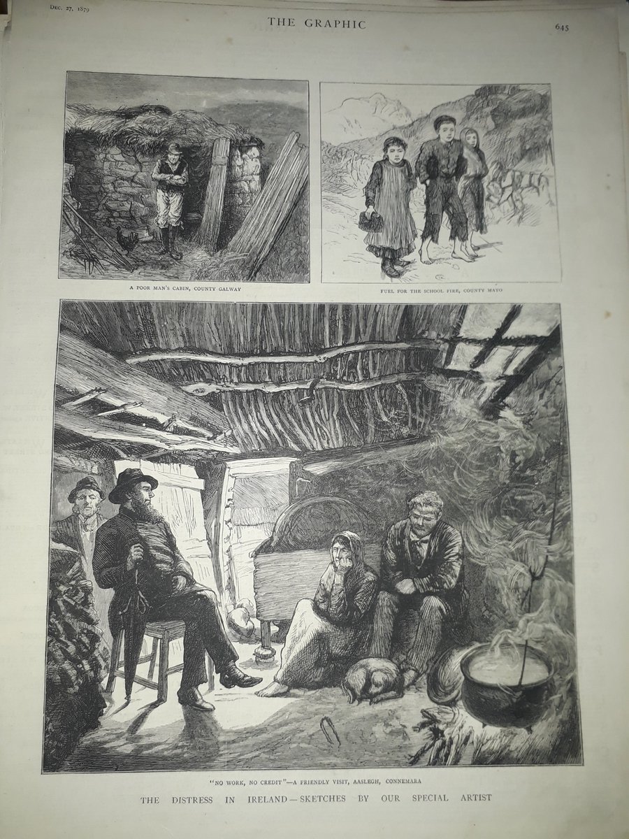 The Graphic 1879:
The Distress in Ireland. ☹😢
#poverty #ancestors #irishhistory #genealogy #prints #oldnewspaper #Galway 
#Mayo #Connemara