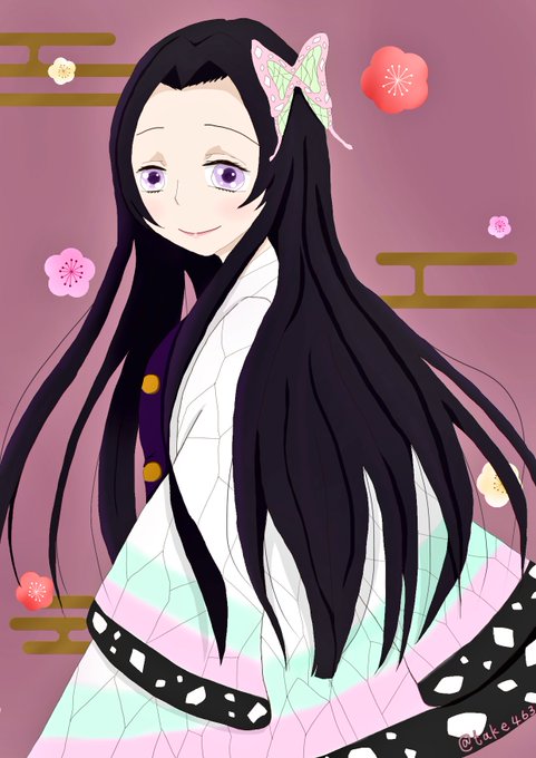 たけのこ。さんがTwitterに投稿した胡蝶カナエ(鬼滅の刃)のイラスト。