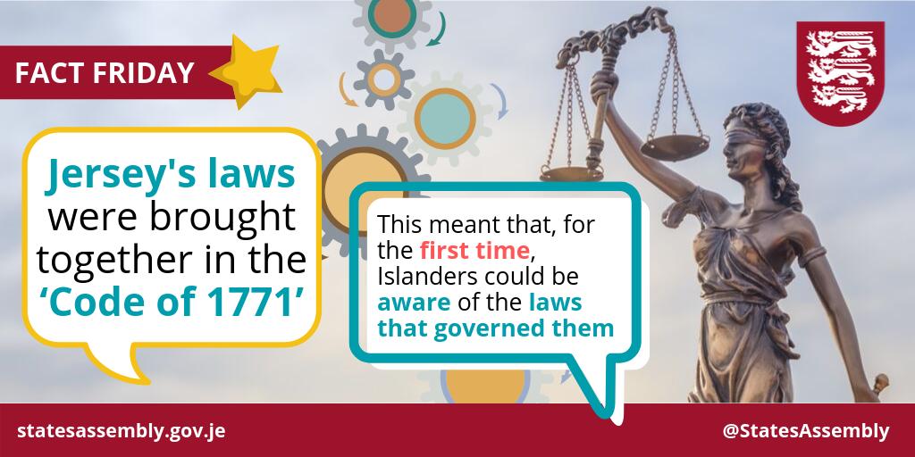 StatesAssembly's tweet photo. Did you know? Islanders weren't aware of the laws that governed them until #JerseyCI's laws were brought together in the 'Code of 1771' following the #CornRiots. #OpenHouseJSY #FactFriday #StatesAssembly https://t.co/nnkKc6QOie