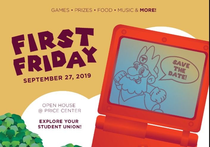 UCSDintegrity's tweet photo. Check out @ucsdcenters First Friday event! 🎉
Whether you're an incoming student or returning student, it's a good opportunity to get to know our student union. Plus, there are games, prizes, food, and more! Visit their Facebook event for more information: https://t.co/mO91JkFWRr https://t.co/J4jc5wCJ53