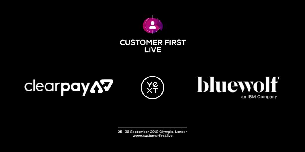 Customer1stLive's tweet photo. Our #Sponsors included @yext, @Clearpay_UK &amp; @Bluewolf - three inspiring #Companies that go above and beyond to reach new standards of the #CustomerJourney.

We are thrilled to have had you on board; thank you for supporting our event &amp; what it represents.

#CustomerCentricity👥 https://t.co/mKKej1RdOc