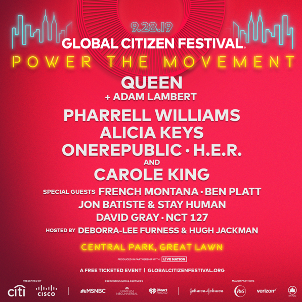 What an awesome #music lineup for this years Global Citizen Festival.