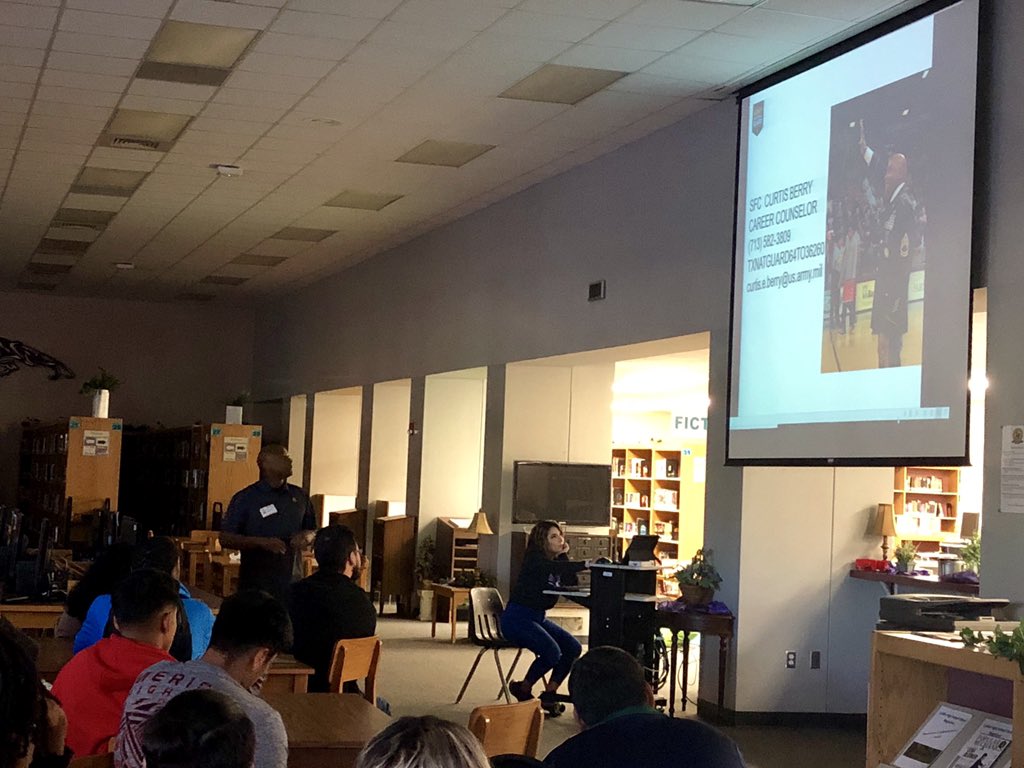 Students are learning about post high school military options in senior English classes today 💜💛 #postsecondaryreadiness #haveaplan #believeinlufkin <a href="/media_lhs/">LHS Media</a>