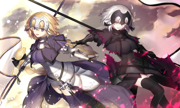 Wジャンヌ #TYPE-MOON #Fate/GrandOrder #ジャンヌ・ダルク #ジャンヌ・オルタ https://t.co/Jj1yZ8VztH 