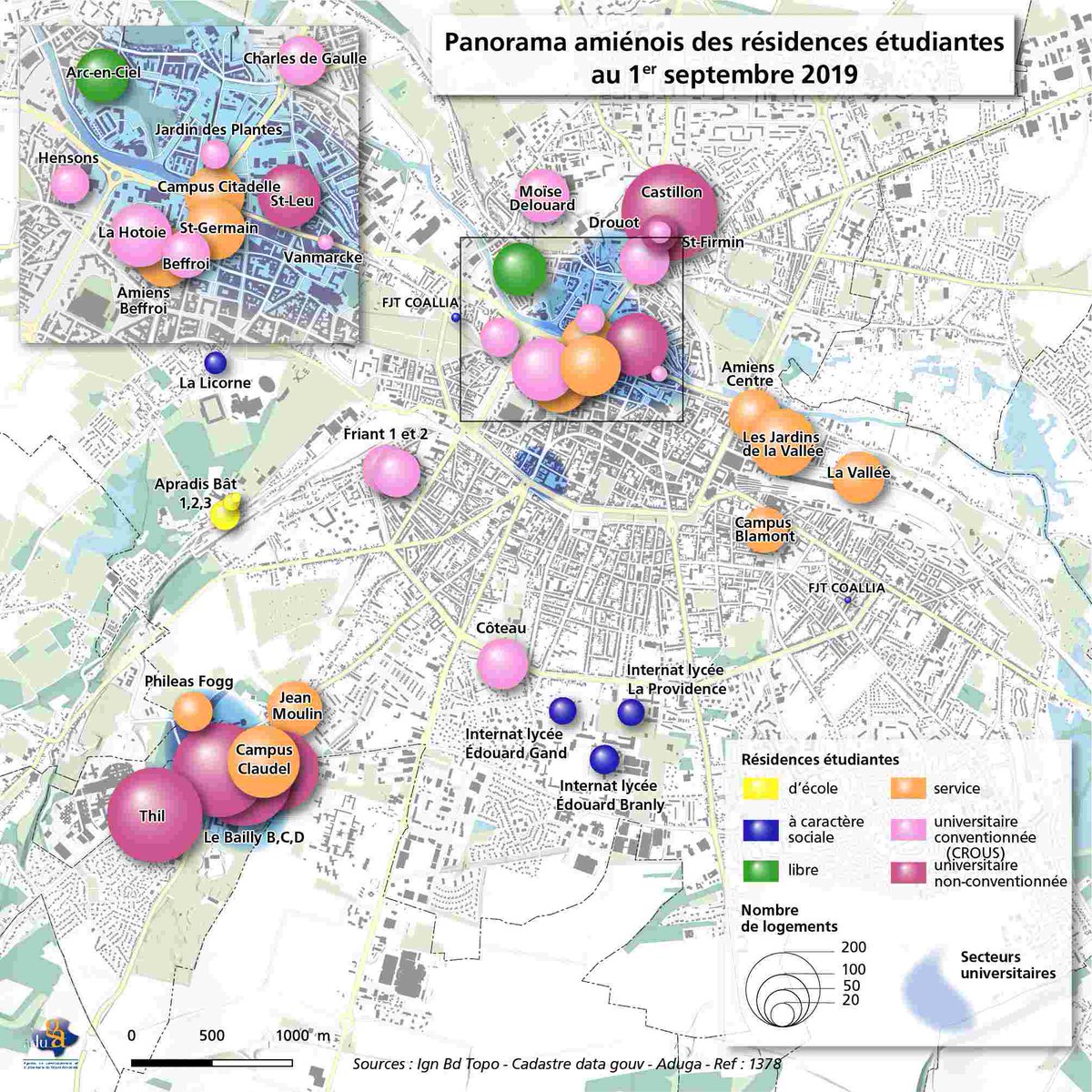 InfoAduga's tweet photo. La #carte du mois : #Résidences étudiantes - Observatoire territorial du logement des étudiants. #UPJV  #CROUS  #Apradis #NemeaAppartEtud #StudeaNexity #OdalysCampus #LesBellesAnnees #StudCityAref #SergicResidences #Neoresid
https://t.co/I3AeMjujEF https://t.co/qJsuYP9sBH