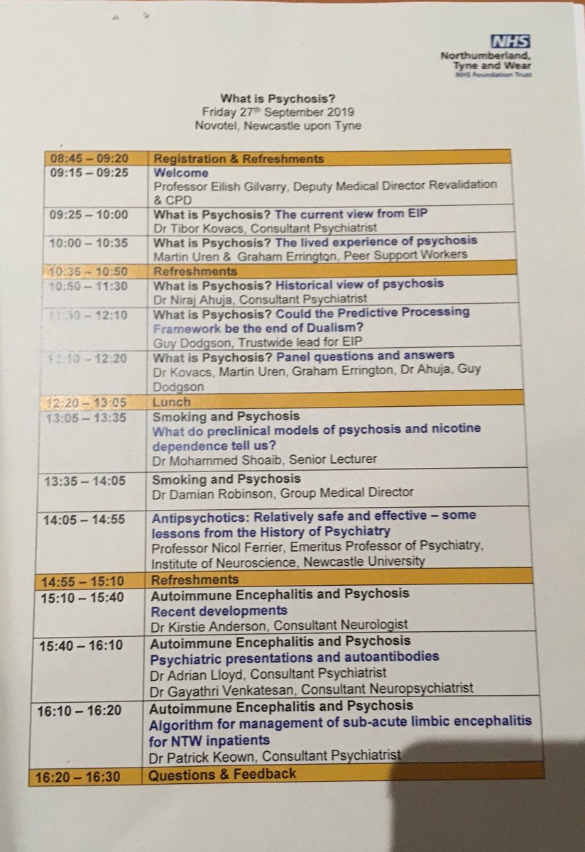 Big thank you to all the speakers for What is Psychosis ? event today
#CPD