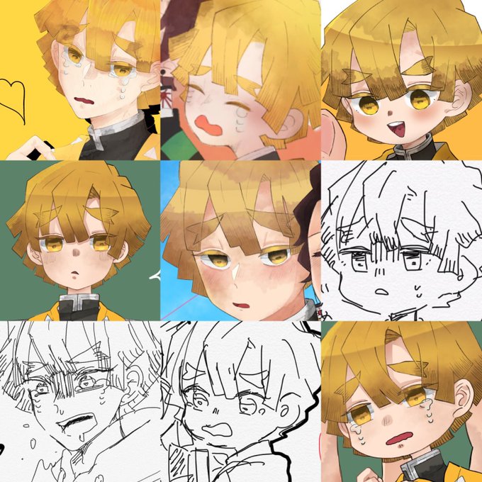 砂さんがTwitterに投稿した我妻善逸(鬼滅の刃)のイラスト。